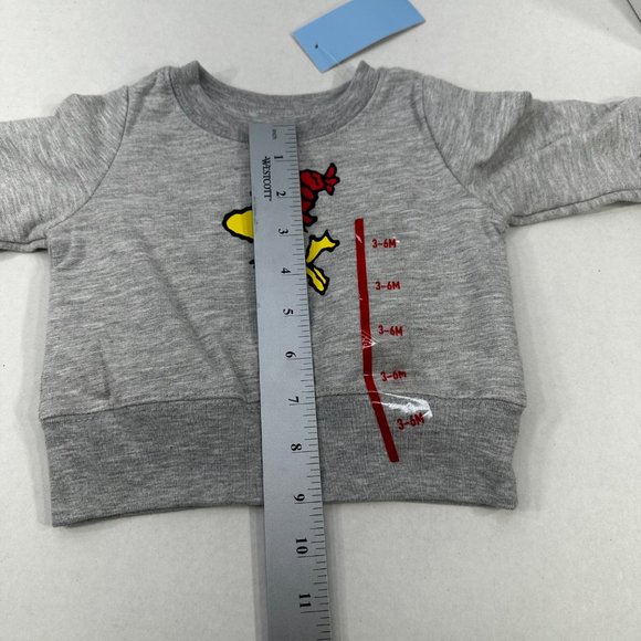 Peanuts Baby Size 3-6 Month Woodstock Long Sleeve Sweatshirt Gray New With Tags - Picture 12 of 14